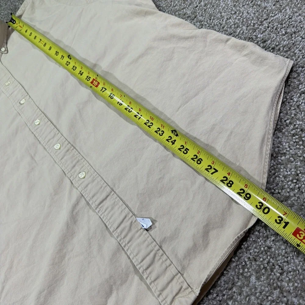 Vintage Ralph Lauren Khaki Button Down Maroon Pony XL Classic 90s